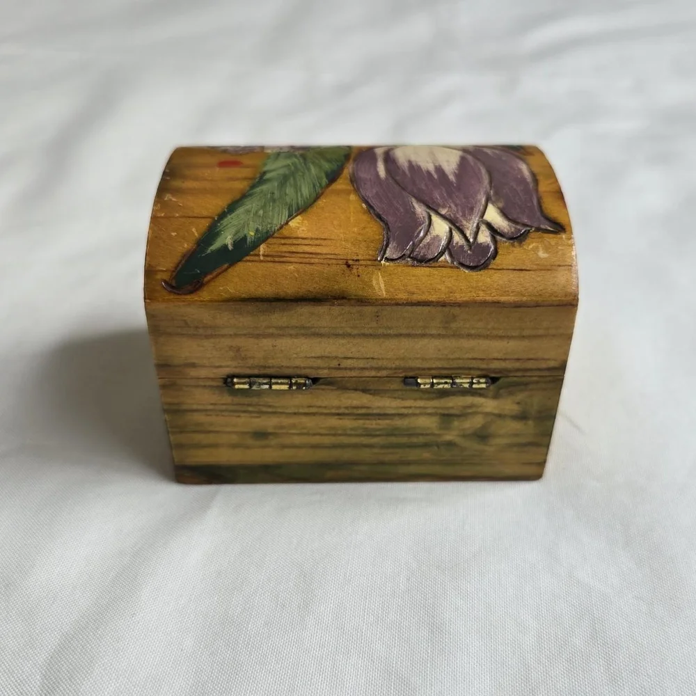 Floral Wooden Trinket Box